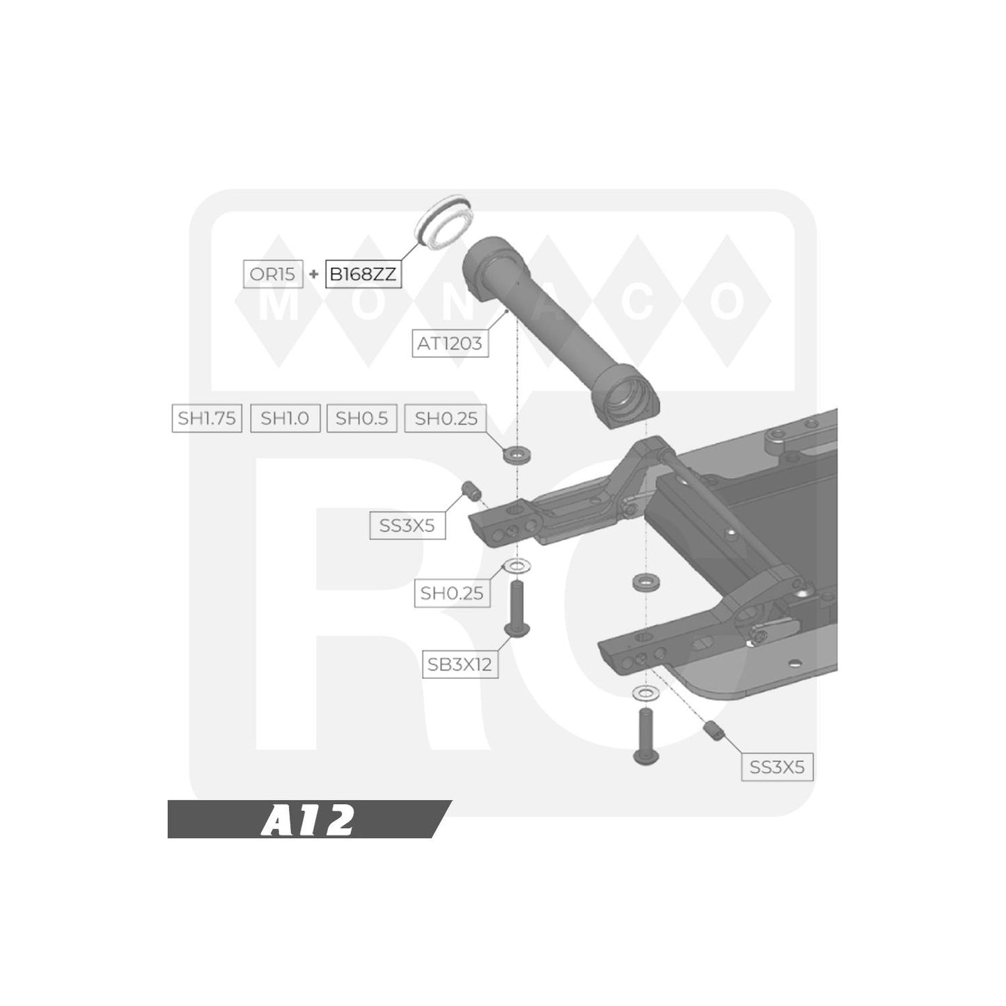 B168 Awesomatix 1/4x3/8x1/8ハ Flanged Bearing