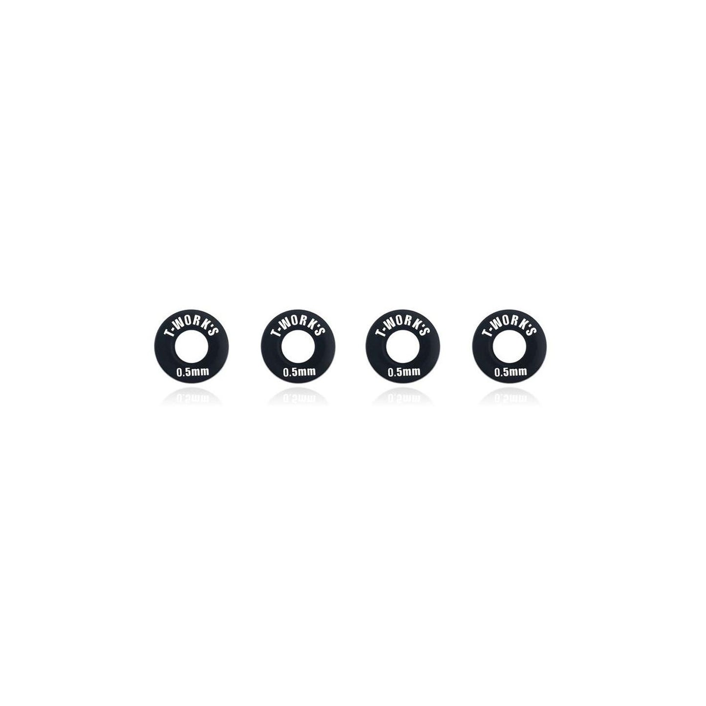 T-WORKS Aluminum 5mm Bore Wheel Shim 0.5mm 4 pcs. (Black)