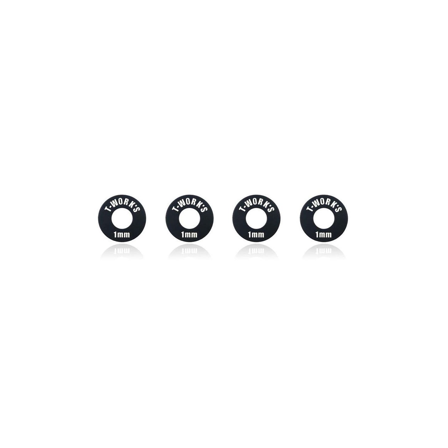 T-WORKS Aluminum 5mm Bore Wheel Shim 1mm 4 pcs. ( Black )
