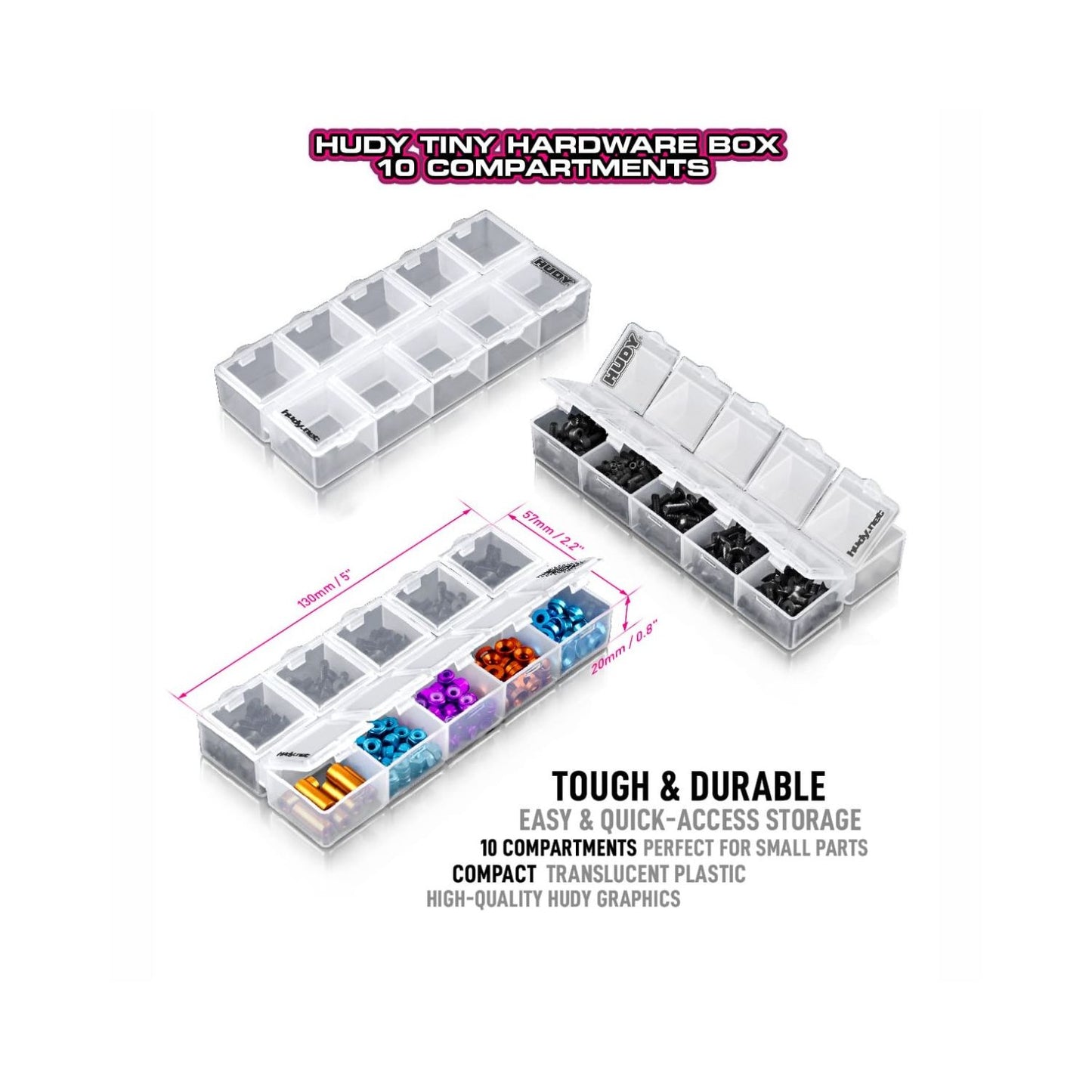 HUDY Tiny Hardware Box - 10 Compartments
