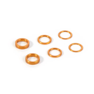 SET OF ALU SHIMS (0.5MM, 1.0MM, 2.0MM) ORANGE
