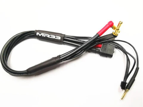 MR33 2S XT60 All-Black Charging Lead - 300mm - (4 / 5mm Dual Plug - XH)