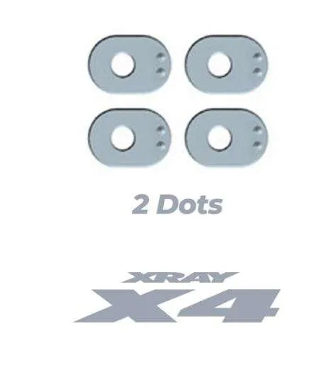 XRAY X4 ALU CASTER BUSHING FRONT 4° / REAR 1.5° – 2 DOTS
