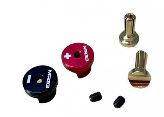 MR33 Heatsink Gold Connector Set 5mm - Red/Black (2)