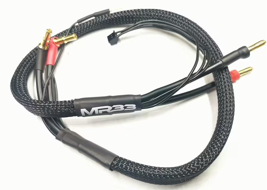 MR33 2S All-Black Charging Lead - 600mm - (4 / 5mm Dual Plug)