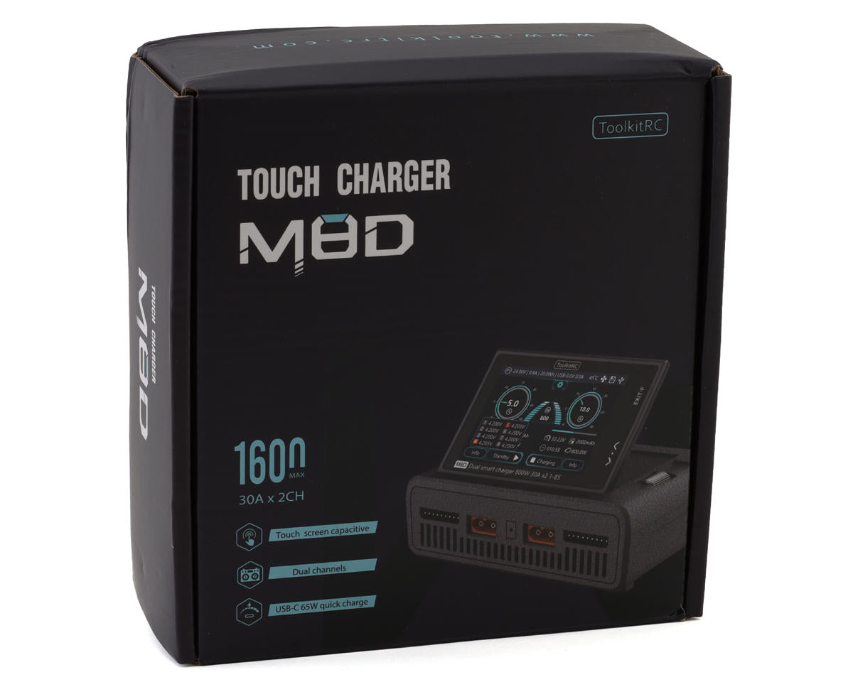 ToolkitRC M8D Touchscreen Dual Battery DC Charger/Discharger (1600W/50A/8S)